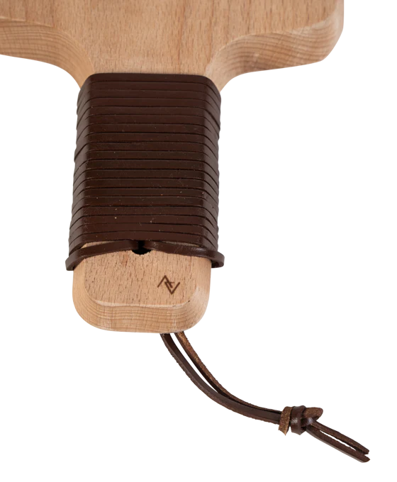 Buffalo Trace Mini Wood Cutting Board with Leather Handle - Image 3