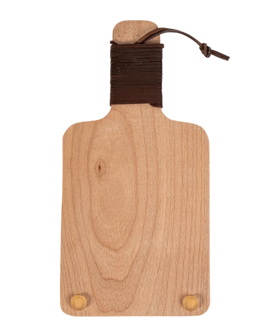 Buffalo Trace Mini Wood Cutting Board with Leather Handle - Image 4