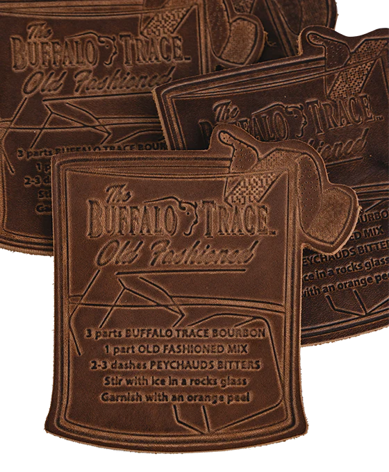 Buffalo Trace Old Fashioned Leather Coaster Set - Image 3