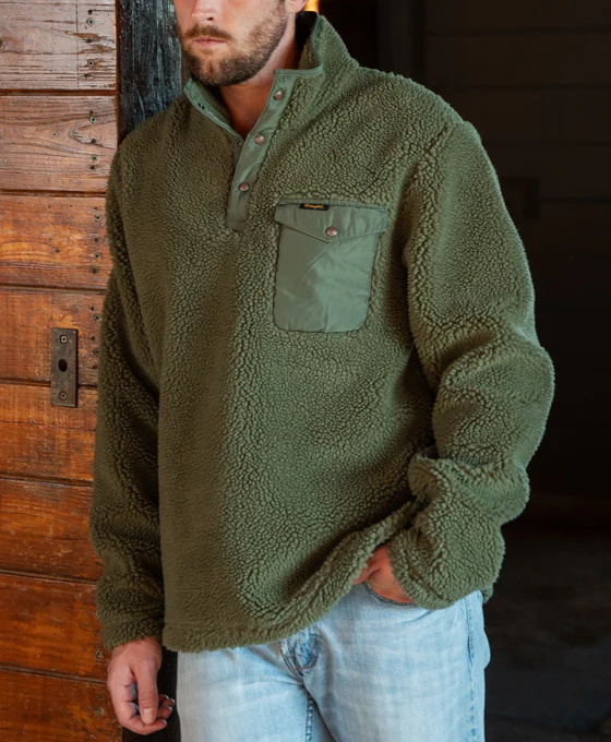 Men's Wrangler Frankfort Sherpa Jacket – Buffalo Trace Green - Image 3