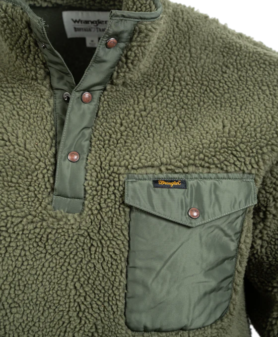 Men's Wrangler Frankfort Sherpa Jacket – Buffalo Trace Green - Image 4